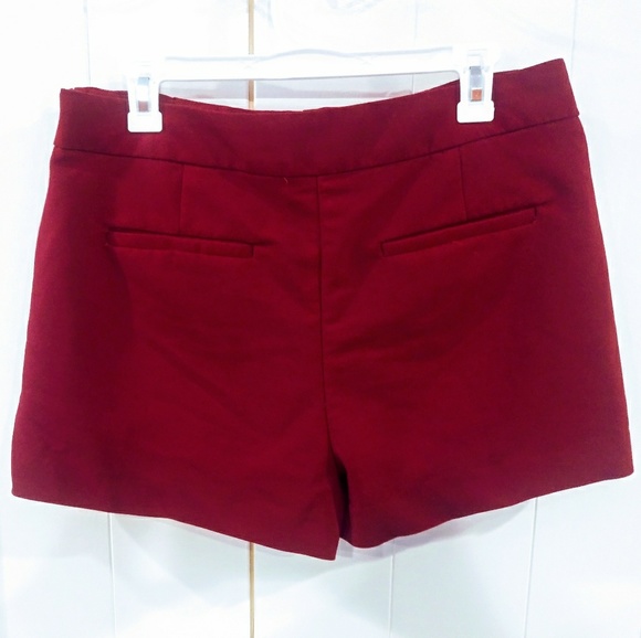 Candie's Burgundy Scalloped Pocket Shorts - Picture 2 of 7